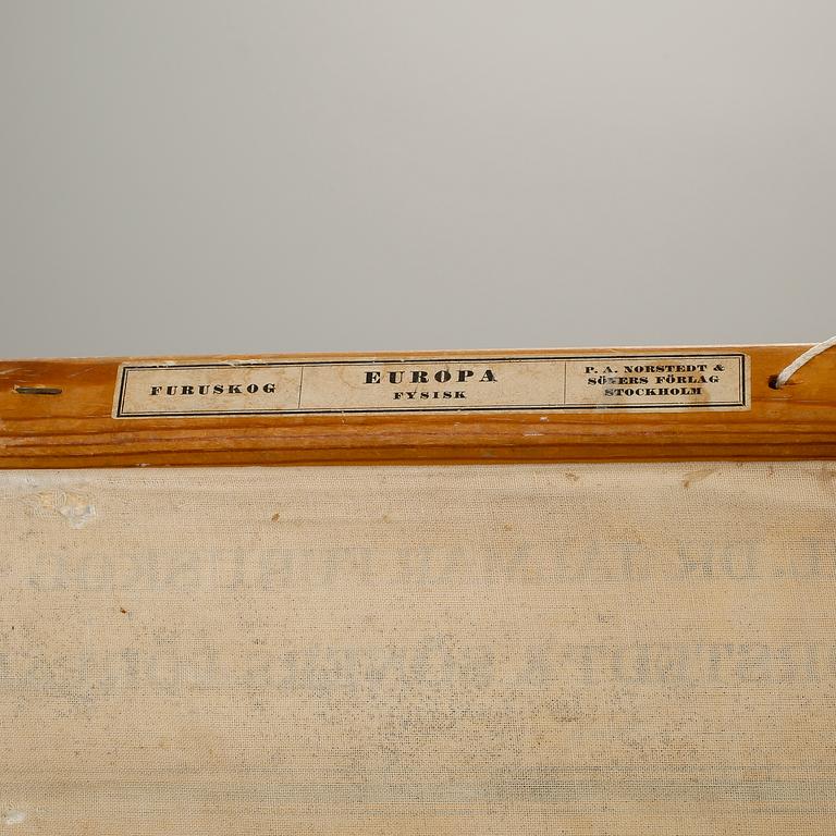 EUROPAKARTA, 1939, tryckt på papper, Bengtssons litografiska, Stockholm.