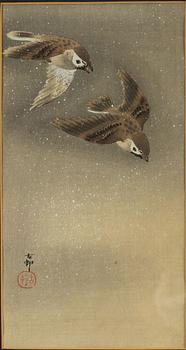 Ohara Koson, "Sparrows in snow".