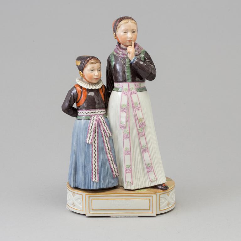 A Royal Copenhagen porcelain figure group, 'Amager', Denmark, second half of the 20th century.
