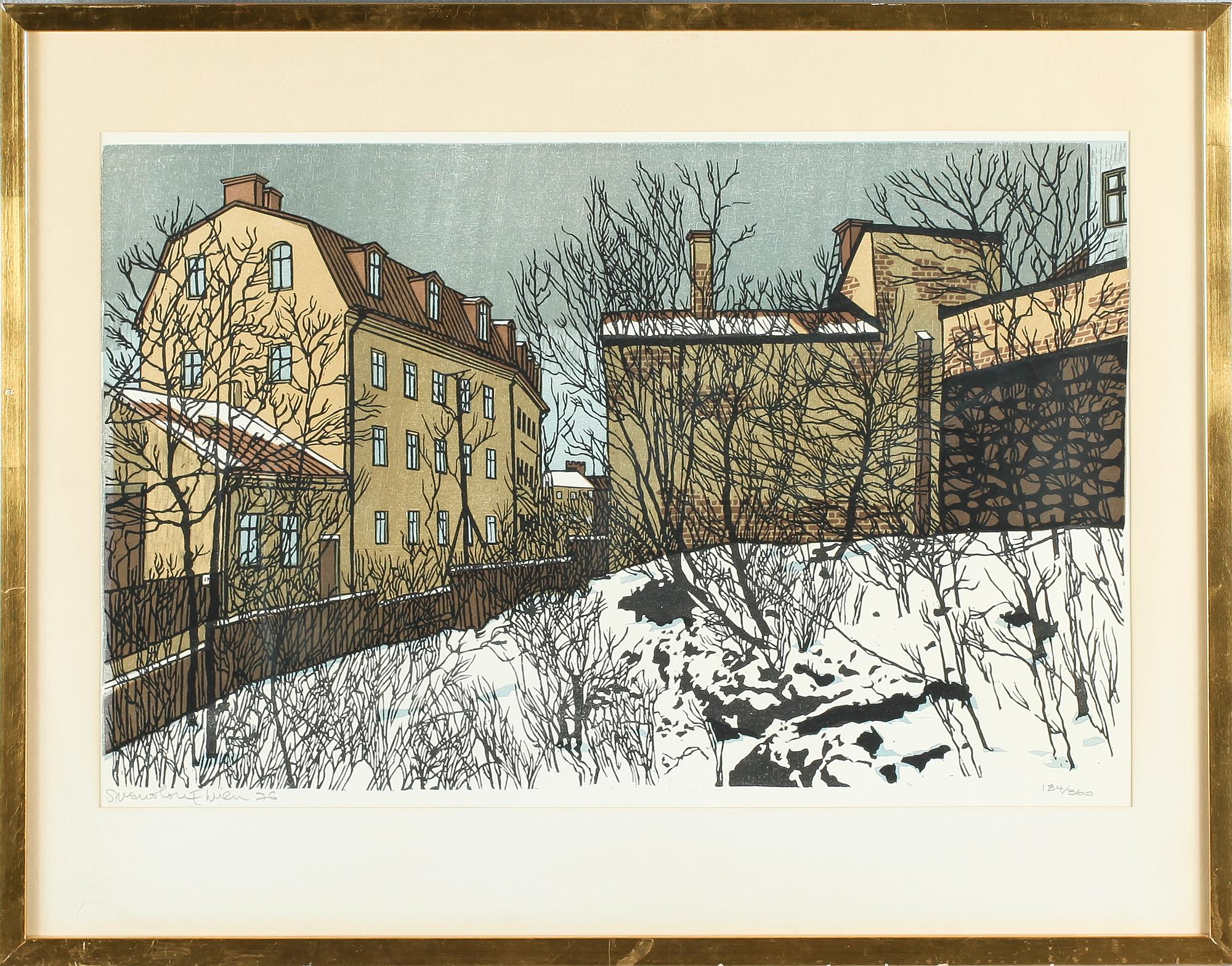 SVENOLOV EHRÉN, färglitografi, signerad, daterad 76 och numrerad 184/360.