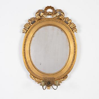 A Gustavian gilt mirror wall sconce, late 20th Century.