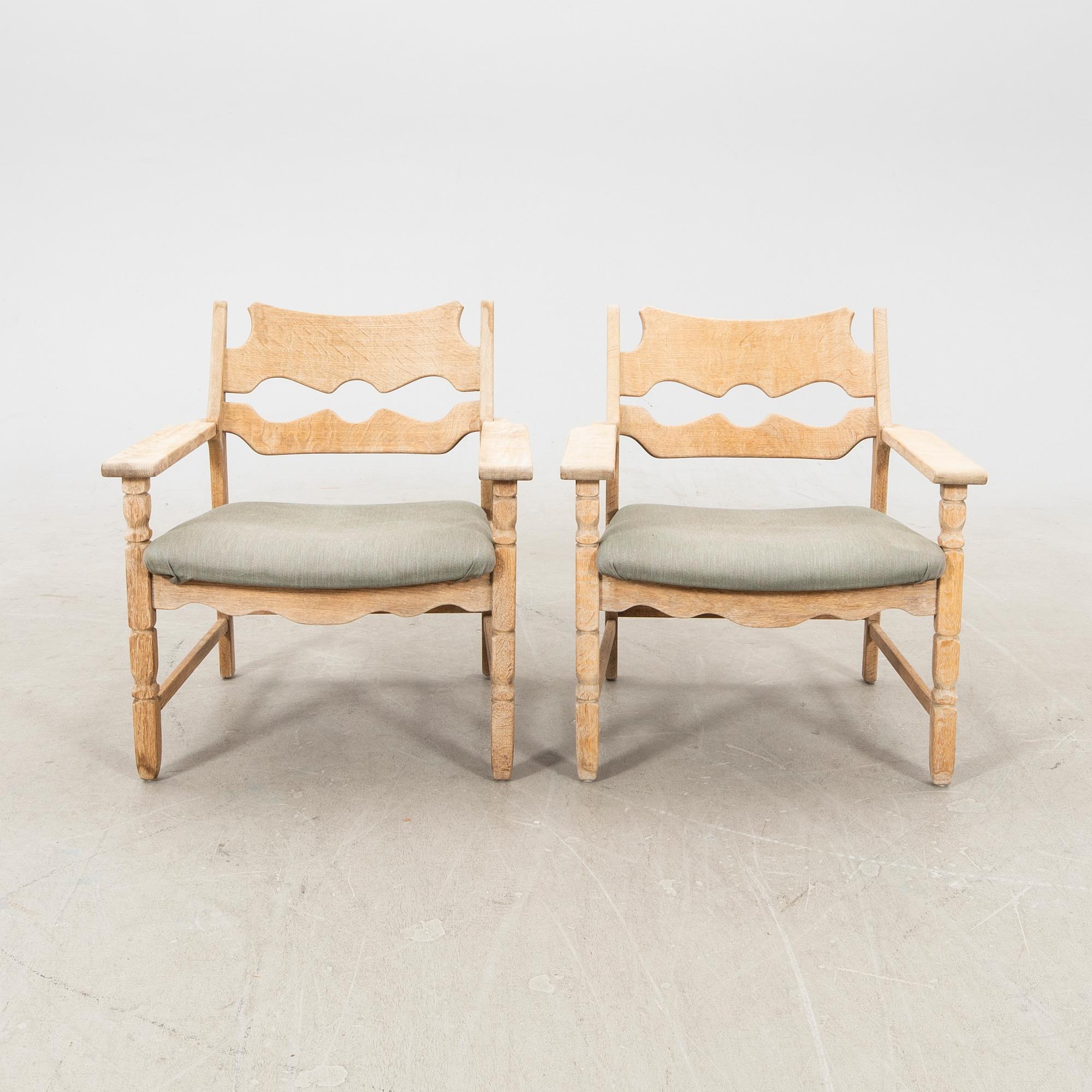 Henry (Henning) Kjaernulf, pair of arm chairs Nyrup furniture factory, Denmark, mid 20th century.