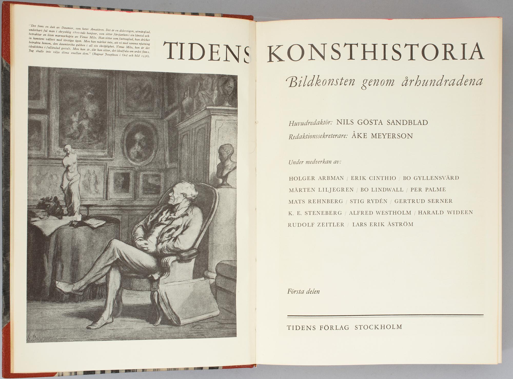 TIDENS KONSTNHISTORIA, 3 volymer, Tidens förlag 1948 och 1950.