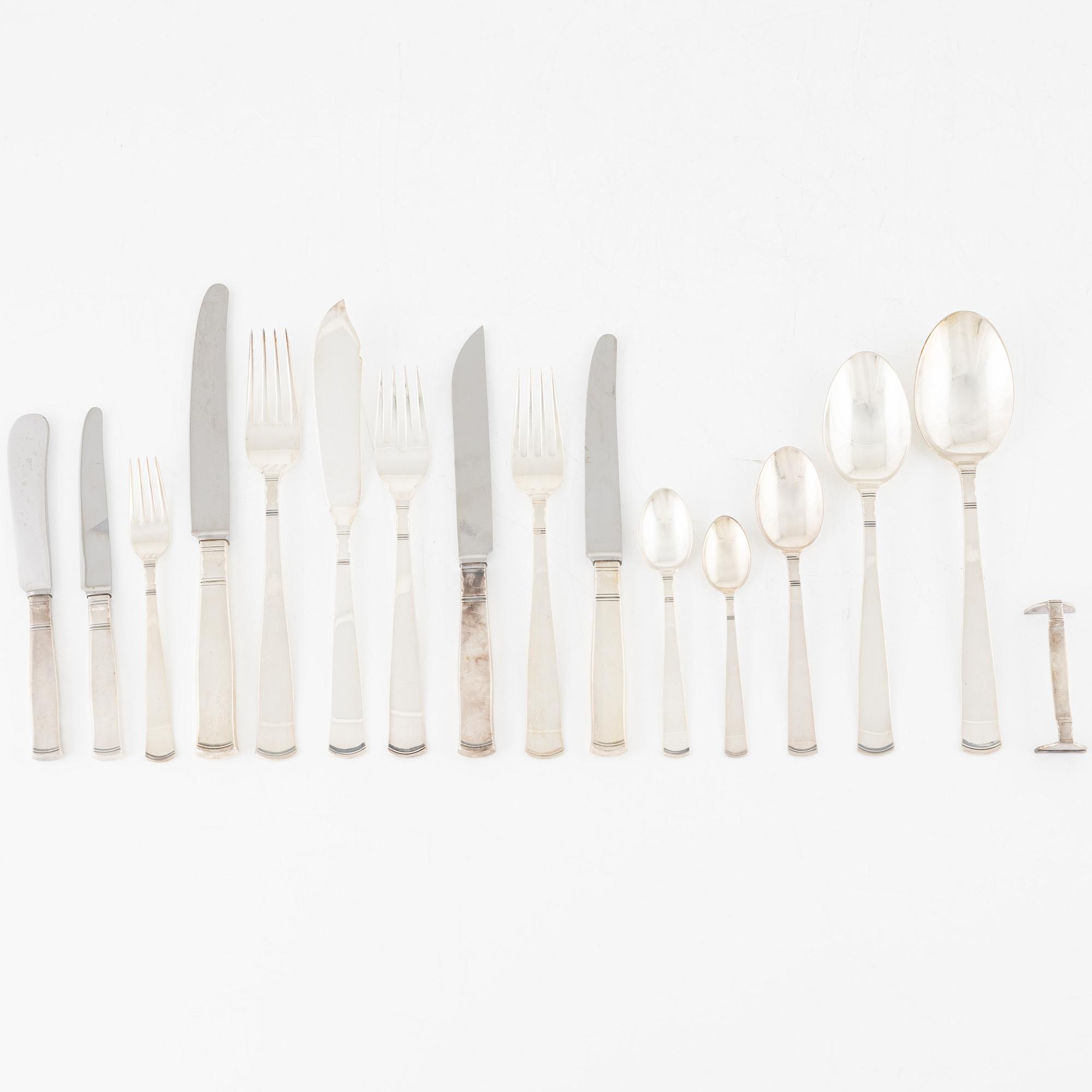 Jacob Ängman, a 242-piece silver culery, model 'Rosenholm', mark of GAB Stockholm and Eskilstuna, including 1963.