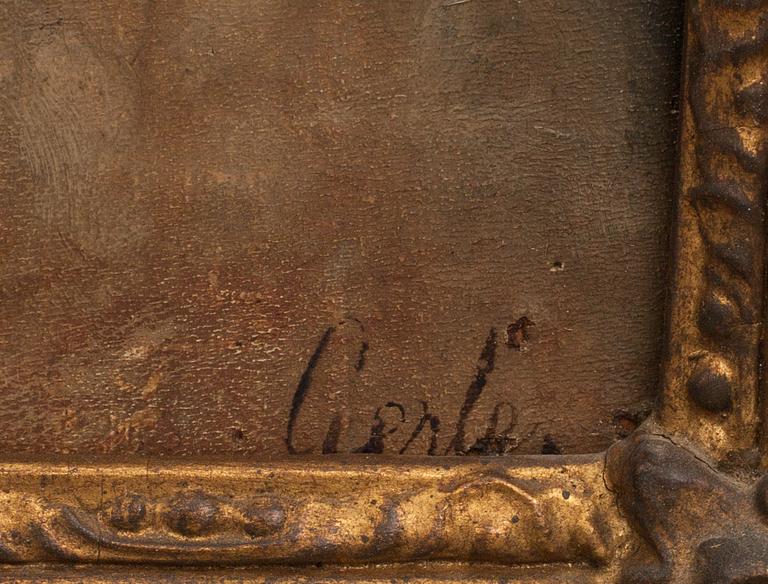 ARON GERLE, olja på uppfordrad duk, signerad.