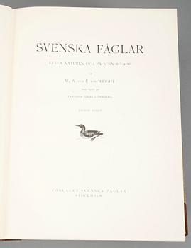 BÖCKER, 3 volymer, "Svenska Fåglar", M, W & F von Wright.