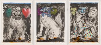 Jim Dine, "These three dogs are for Nina D".