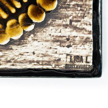 Lisa Larsson, a set of six stoneware wall plaques, Gustavsberg.