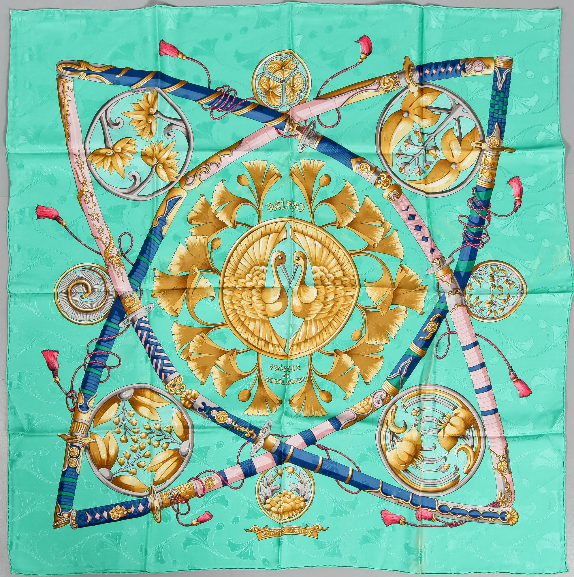 SCARF, "Daimyo Princes Du Soleil Levant", Françoise Façonnet, Hermès, Paris.