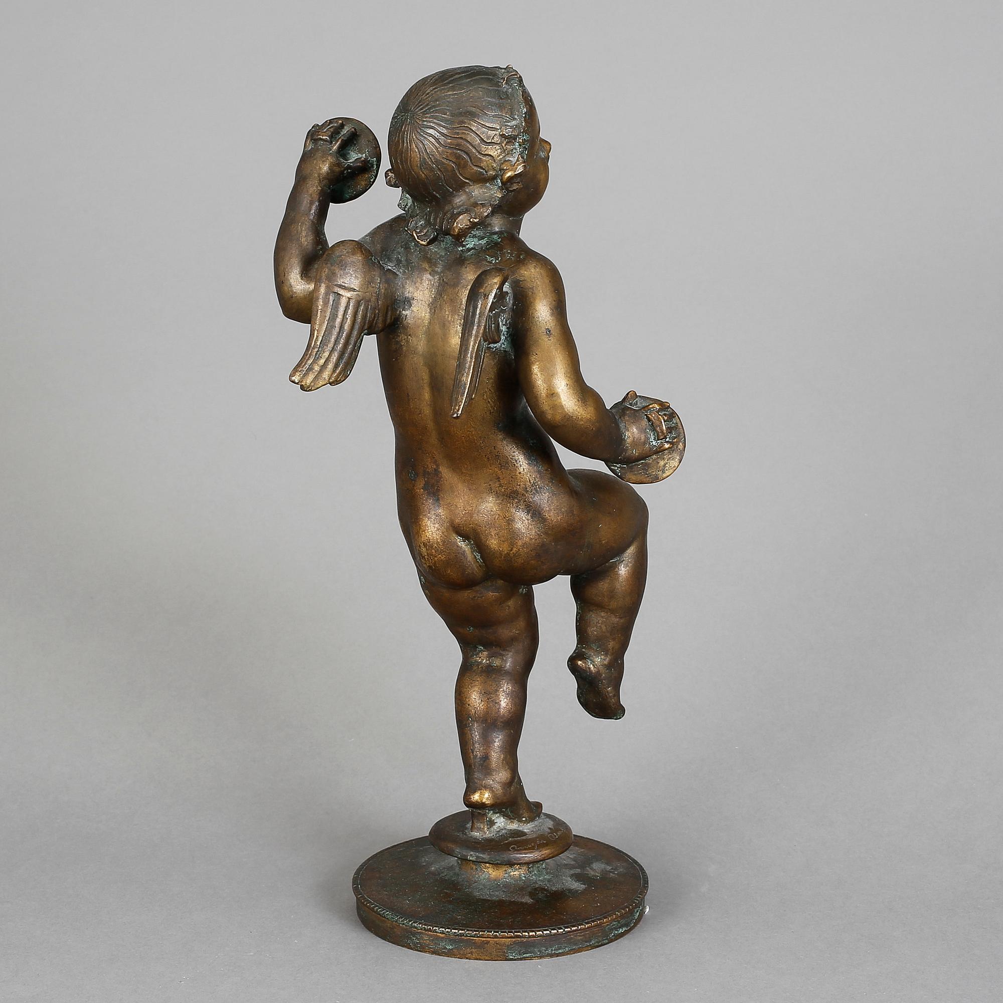 An Ansgar Almqvist bronze sculpture of a putto.
