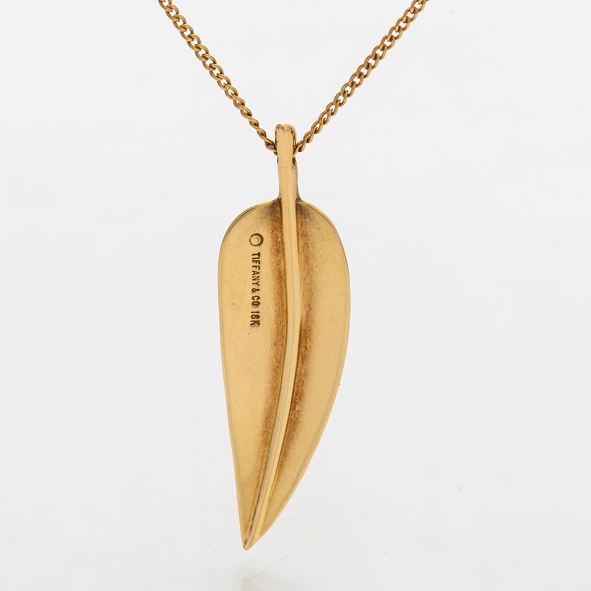 Tiffany & Co, halsband med hänge "Leaf" , 18K guld.