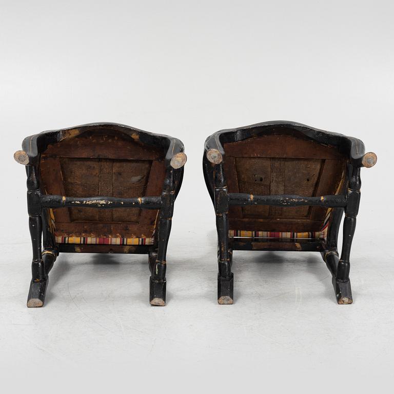 A pair of rococo chairs by J. Mansnerus (master in Stockholm 1756-79).