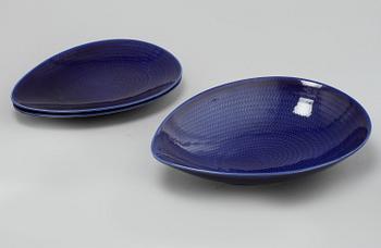 SERVISDELAR, 8 st, "Blå Eld", Herta Bengtsson, Rörstrand, 1900-talets andra hälft.
