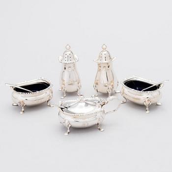An 8-piece spice set in silver, Adie Brothers Ltd, Birmingham, England 1961-1962.