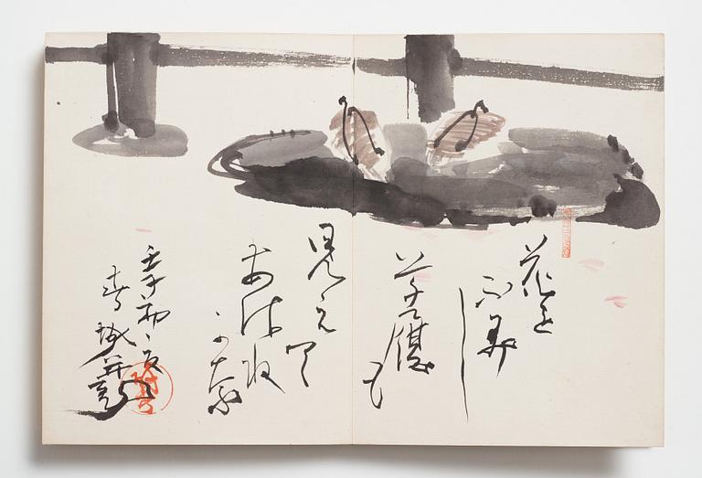 Album med akvareller av olika konstnärer, Japan, sen Meiji/tidig Taisho period.