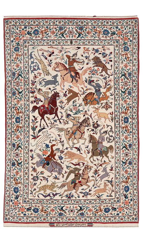 Matta, semiantik Isfahan, centrala Persien, signerad (Sadegh) Seirafian, ca 174 x 113 cm.