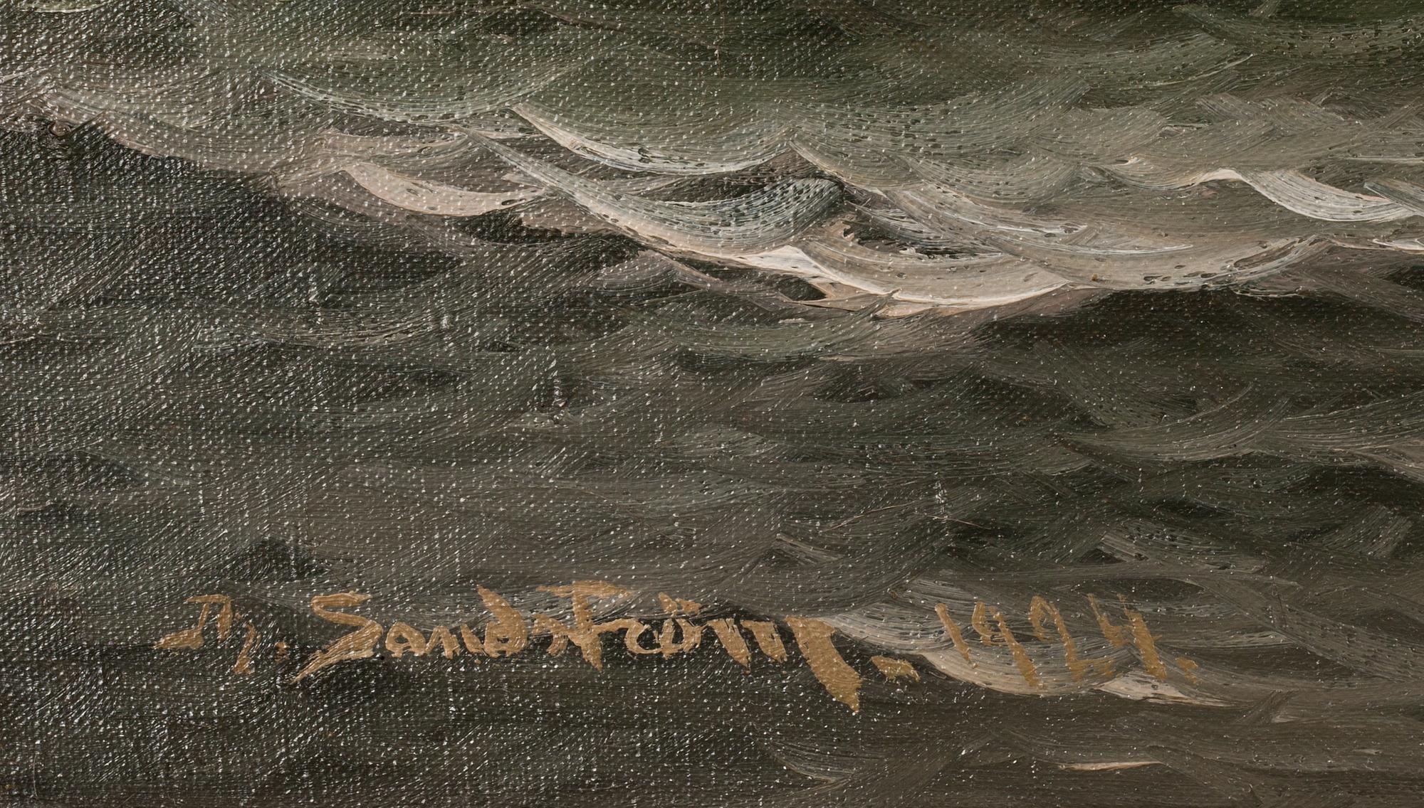 JOHAN OSSIAN-ANDERSSON, olja på duk, sign Th. Sandström o dat- 1924.