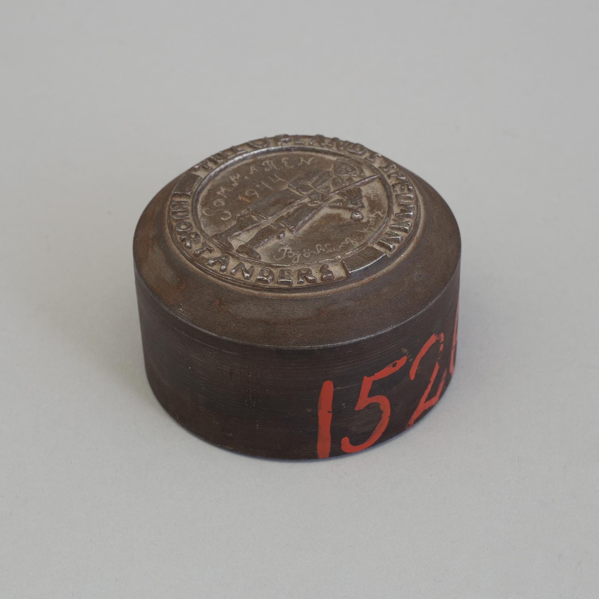 BROR HJORTH, an iron stamp for medals, 1944.