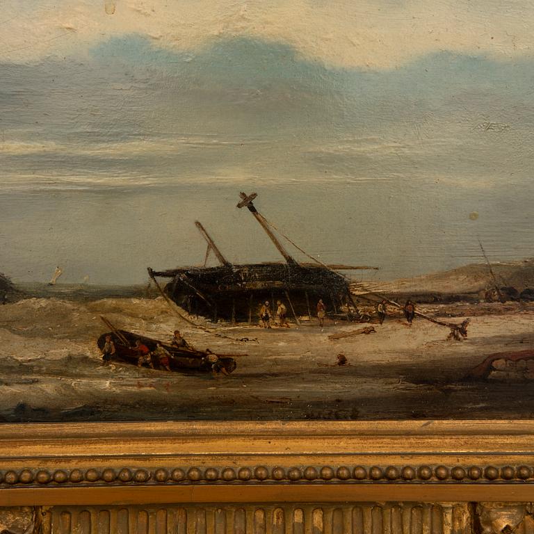 Unknown artist 19th century, The pulled boat.