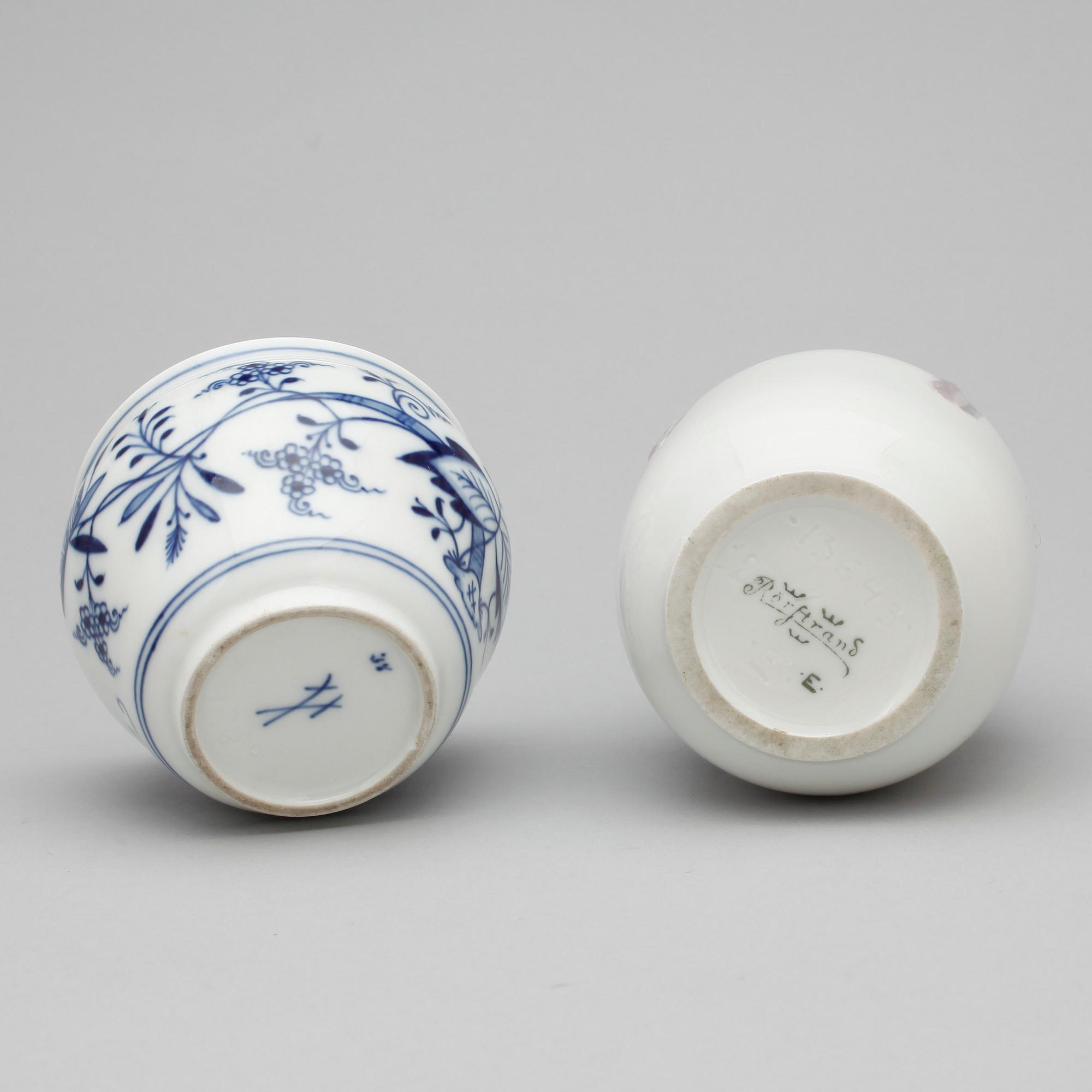 VAS samt SKÅL, Rörstrand respektive Meissen, 1900-talets första hälft.