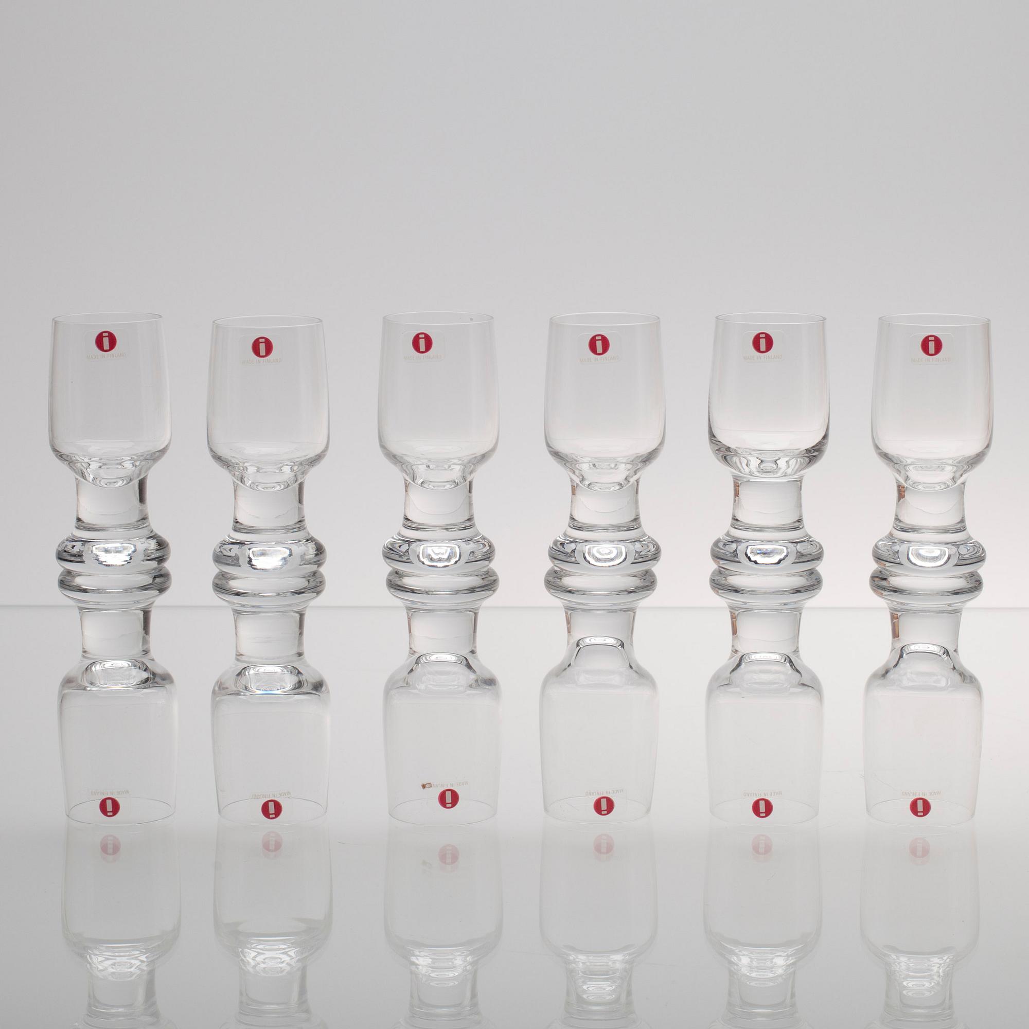 SNAPSGLAS, 12 st, "Joiku" design Tapio Wirkkala, 1970-tal.