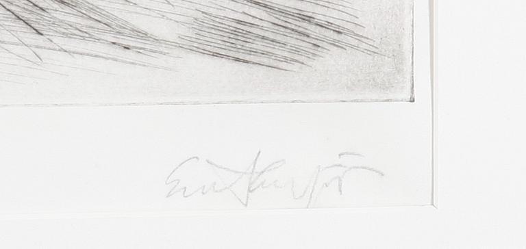 LUNDQUIST, EVERT, etsning, sign o numr. 12/52.