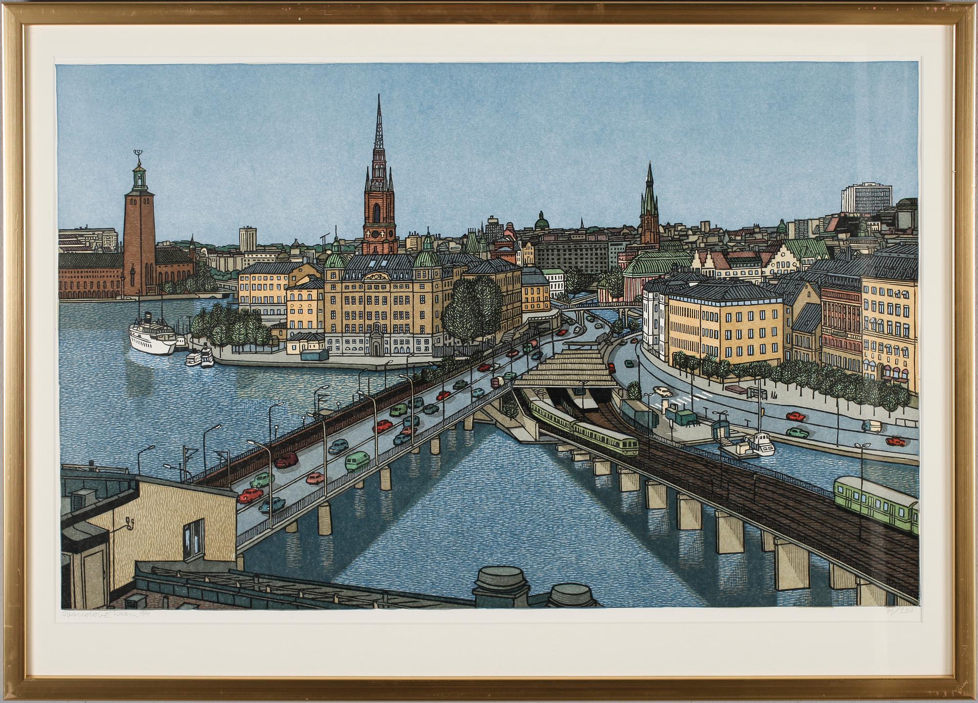SVENOLOV EHRÉN, färglitografi, signerad, daterad -94 och numrerad 71/250.