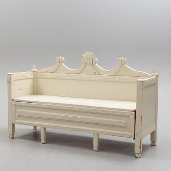 A painted pine sofa, 19th Century.