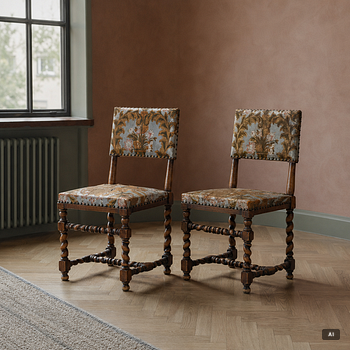 Chairs, a pair, Baroque style, circa 1900.