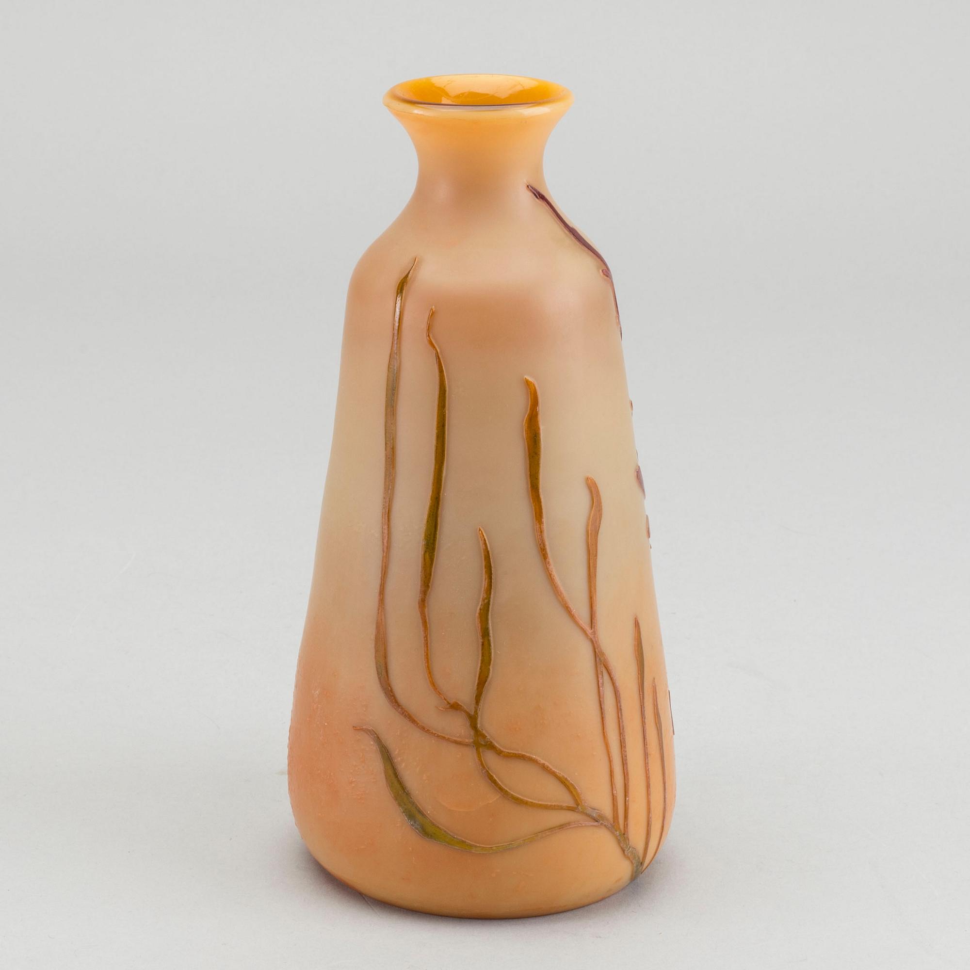 THEODORE LEGRAS, a cameo Art Nouveau signed glass vase.
