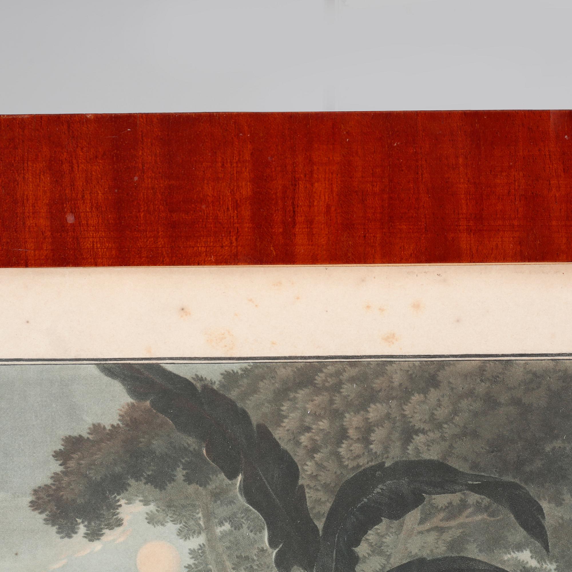 Six etchings in color by Charles-Melchior Descourtis after Jean-Frederic Schall, 18th or 19th century.