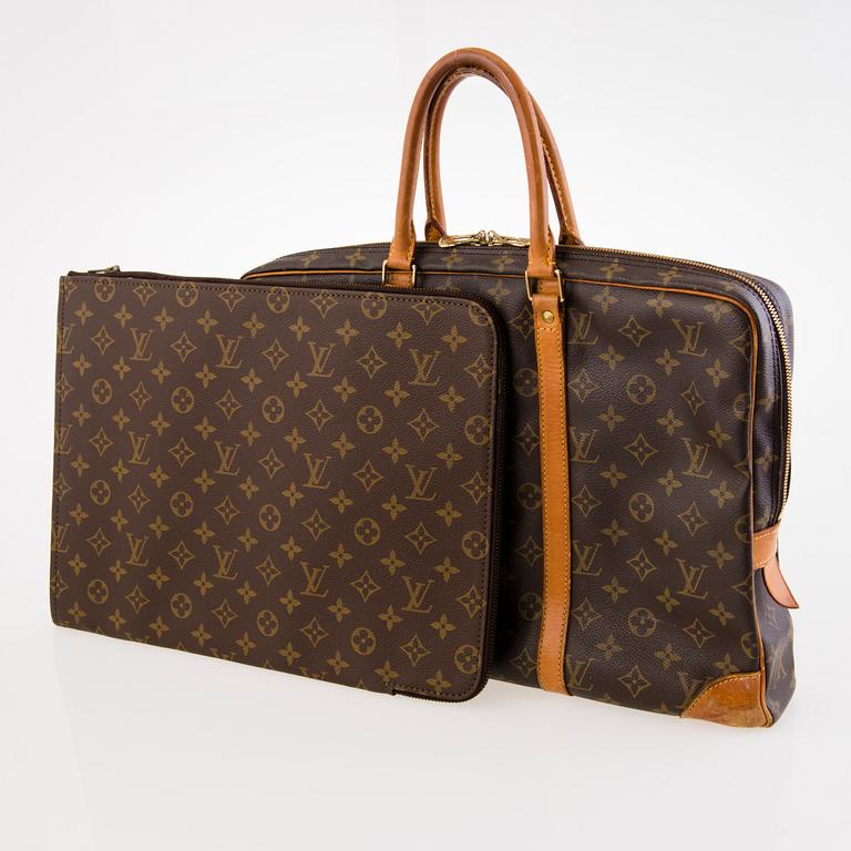 LOUIS VUITTON, "Port Documents Voyage" Portfölj samt Document Holder.