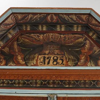 Cabinet, folk art, Dalarna, dated 1785.