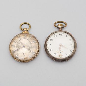 FICKUR, 2 st. Silver resp. 14k guld.