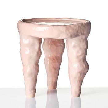 Fanny Ollas, a ceramic stool/sculpture, executed in her studio, Gustavsberg, Stockholm.