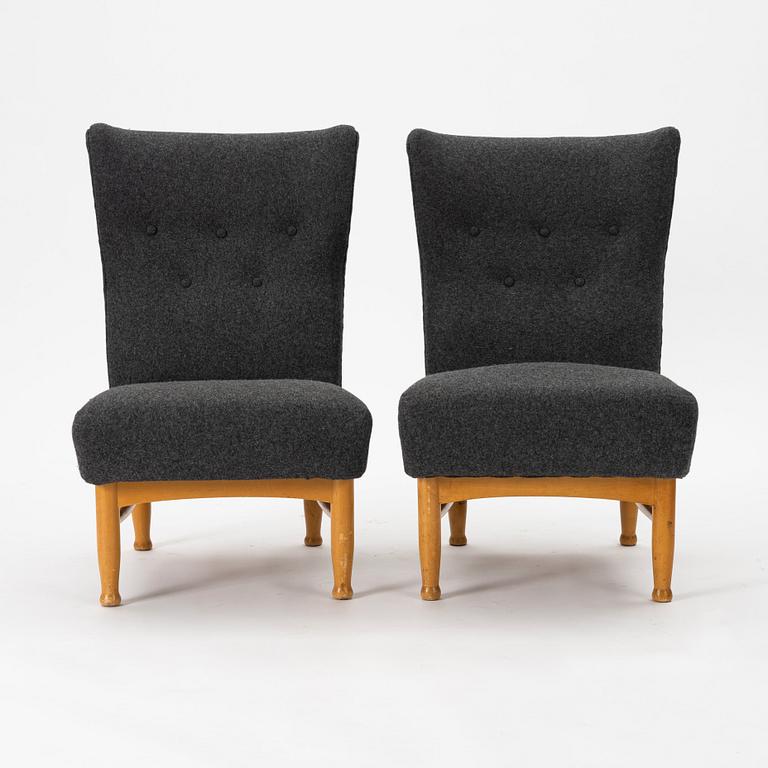 Elias Svedberg, fåtöljer, ett par, Swedish Modern, Nordiska Kompaniet 1940-tal.