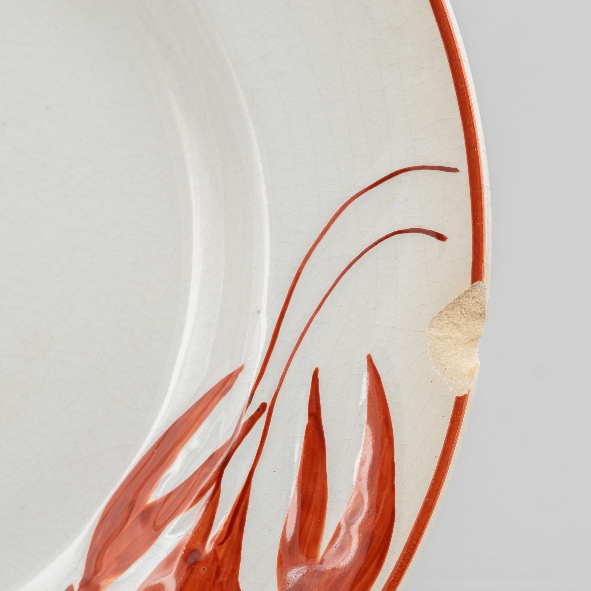 17 crayfish plates, Gustafsberg and Rörstrand, early 20th Century.