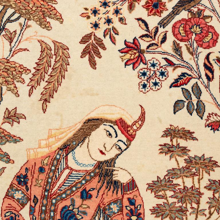 A signed Kashan 'Dabir' carpet, ca 206 x 136 cm.