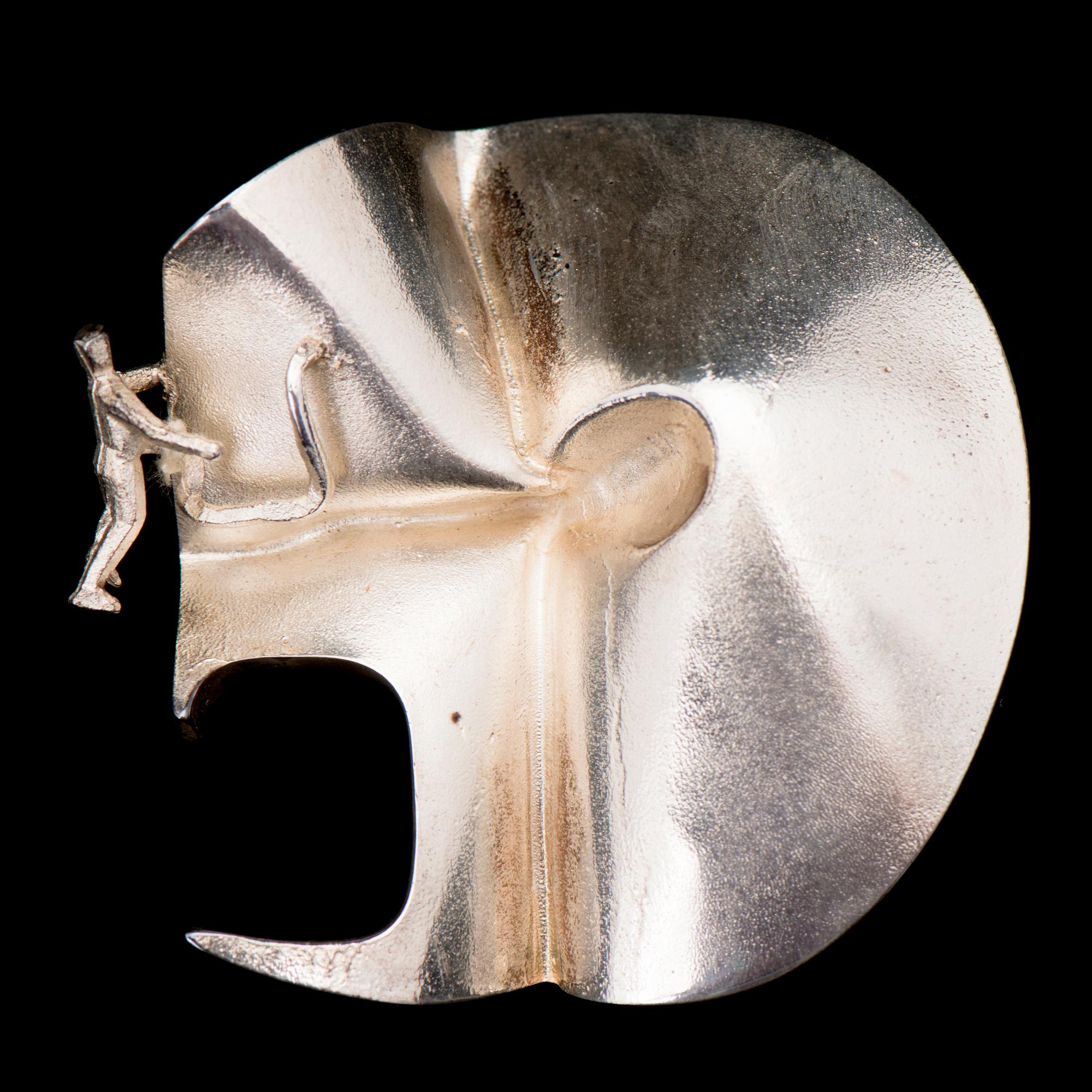 BJÖRN WECKSTRÖM, BROSCH, "Försvunnen i rymden", silver. Lapponia 1973.