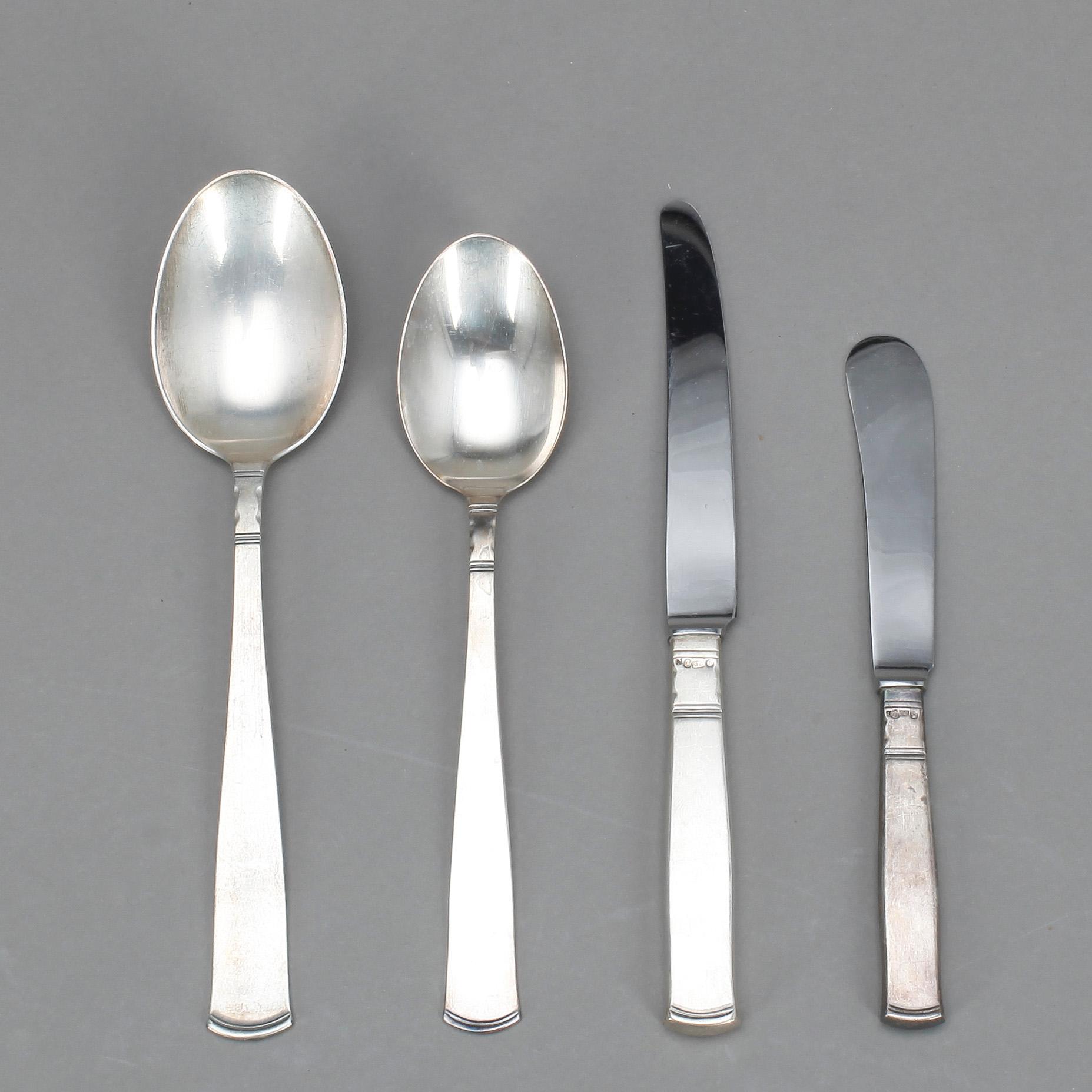 BESTICKSERVIS, 59 delar, silver, "Rosenholm", GAB, 1940-50-tal. Tot ca 2900 gram.