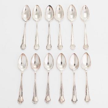 A 74-piece silver cutlery set, 'Chippendale', Kultakeskus, Hämeenlinna 1940-72.