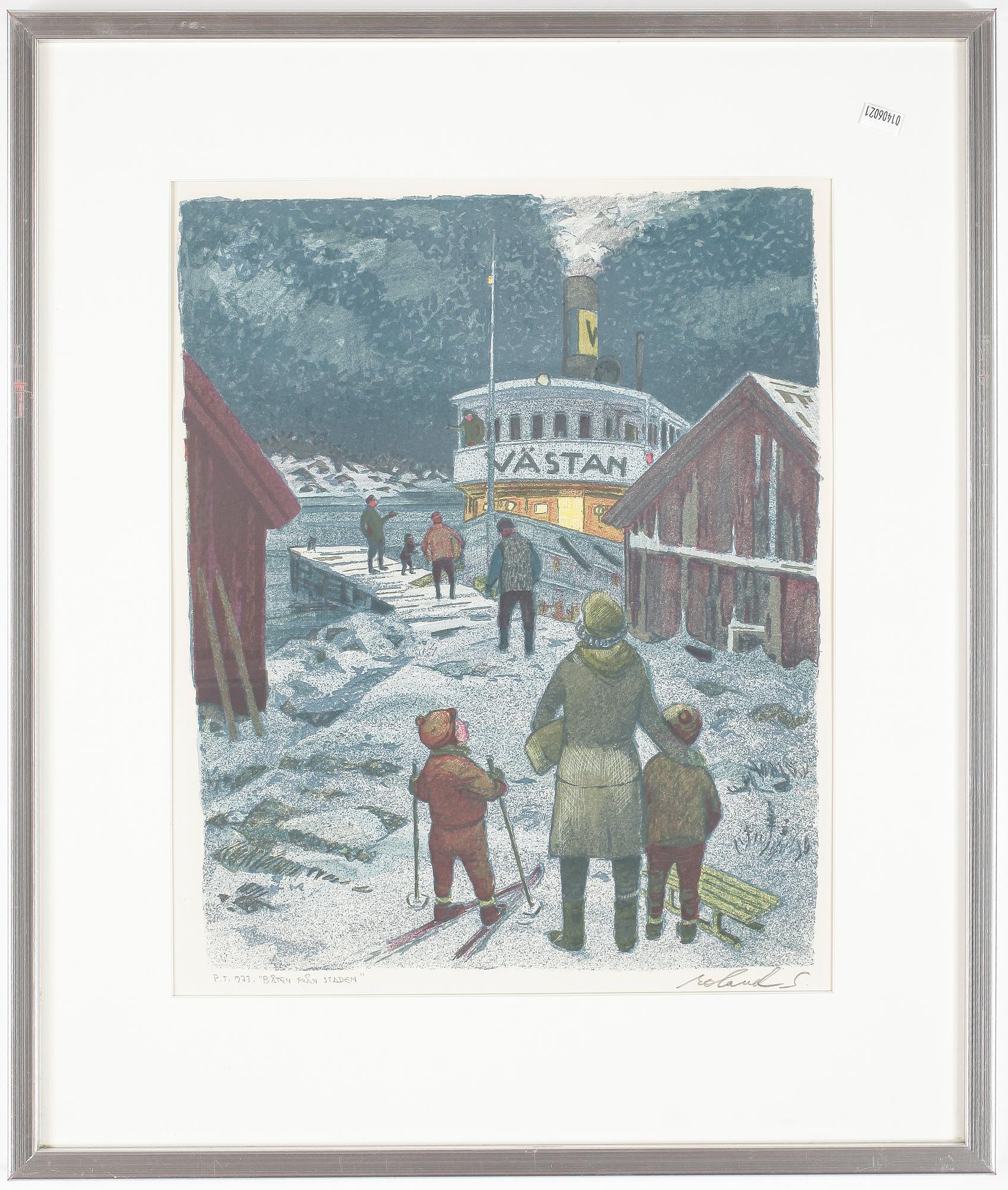 ROLAND SVENSSON, färglitografi, provtryck, 1973.