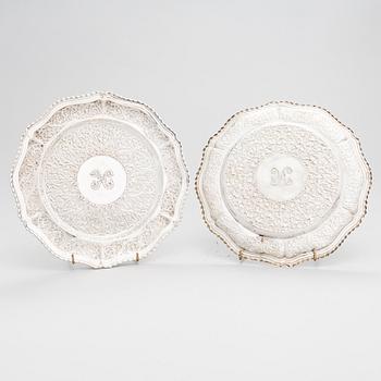 A set of ten repoussé silver dishes, Sri Lanka/Finland, 1981.