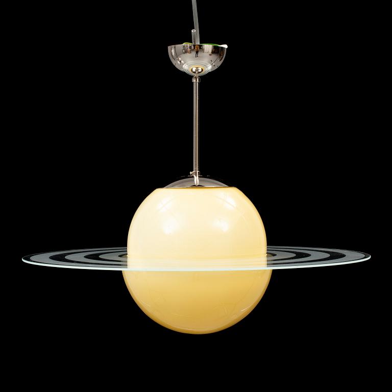 A Saturn type ceiling light, mid 20th Century.