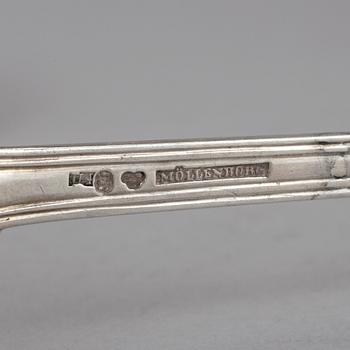 PARTI SILVERBESTICK, 36 delar, bla Möllenborg, 18-1900-tal. Total vikt ca 980 g.