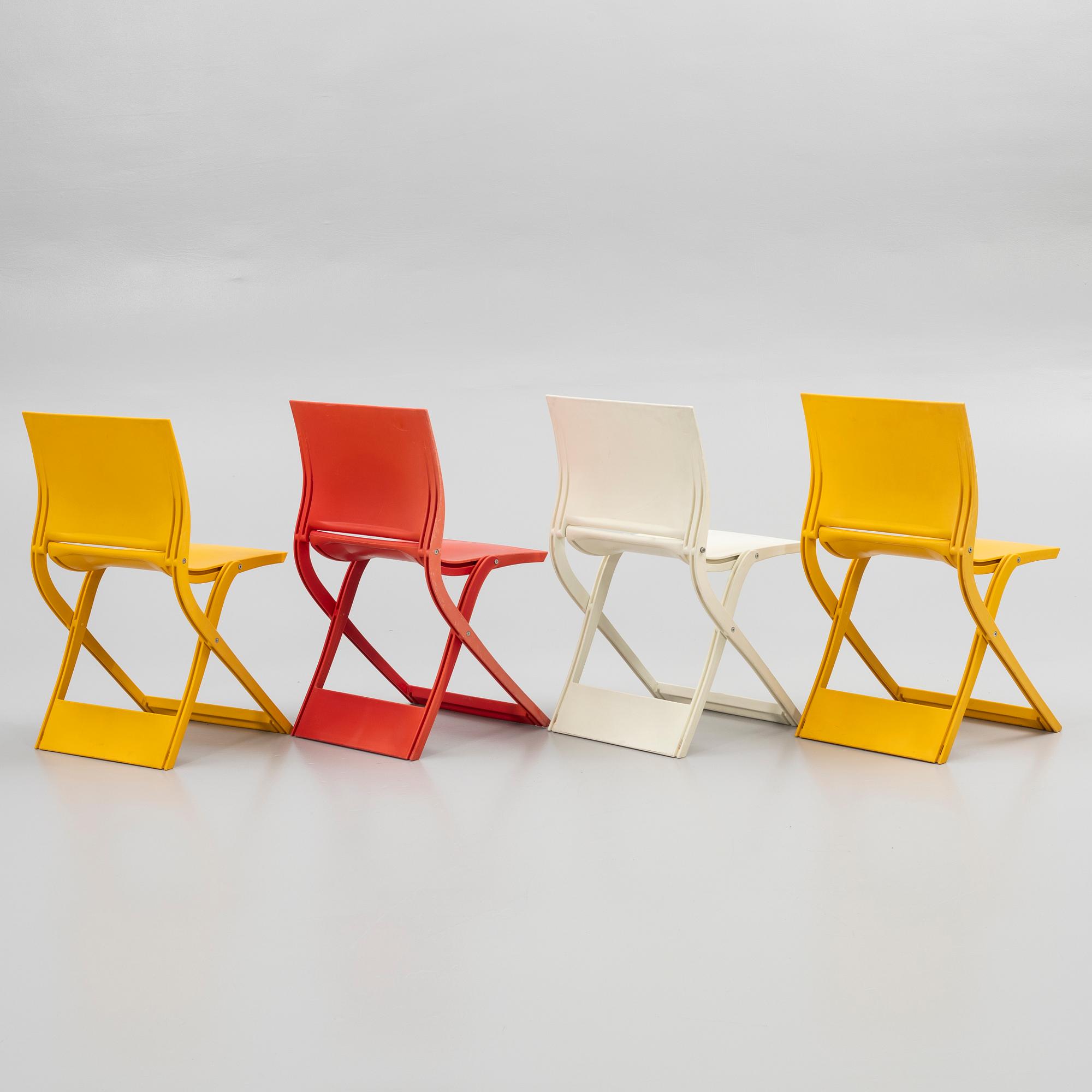 Jens Ring Bursche, fällstolar, 4 st, "Fun Waves", för Figurae di Jd., Italien, 2000-tal.