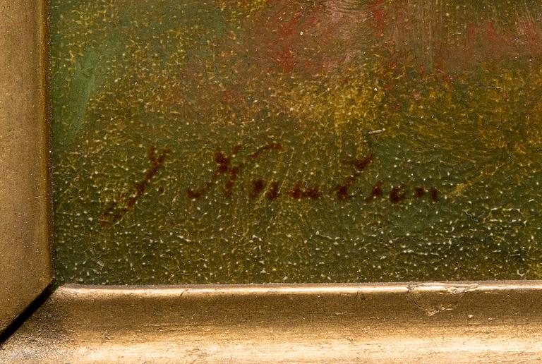 Johan Knutson, oil on board, signed.