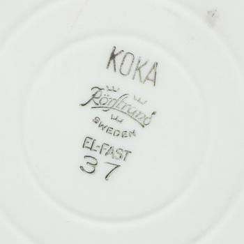 SERVISDELAR, 45 st, porslin, "Koka blå", Hertha Bengtsson, Rörstrand, 1956-88.