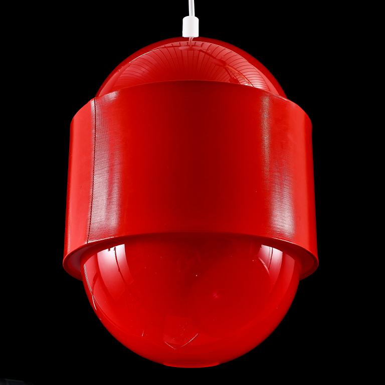 TAKLAMPOR, 3 st, "Globo ring", Uno & Östen Kristiansson, Luxus, 1970-tal, höjd 29,5 - 50 cm.