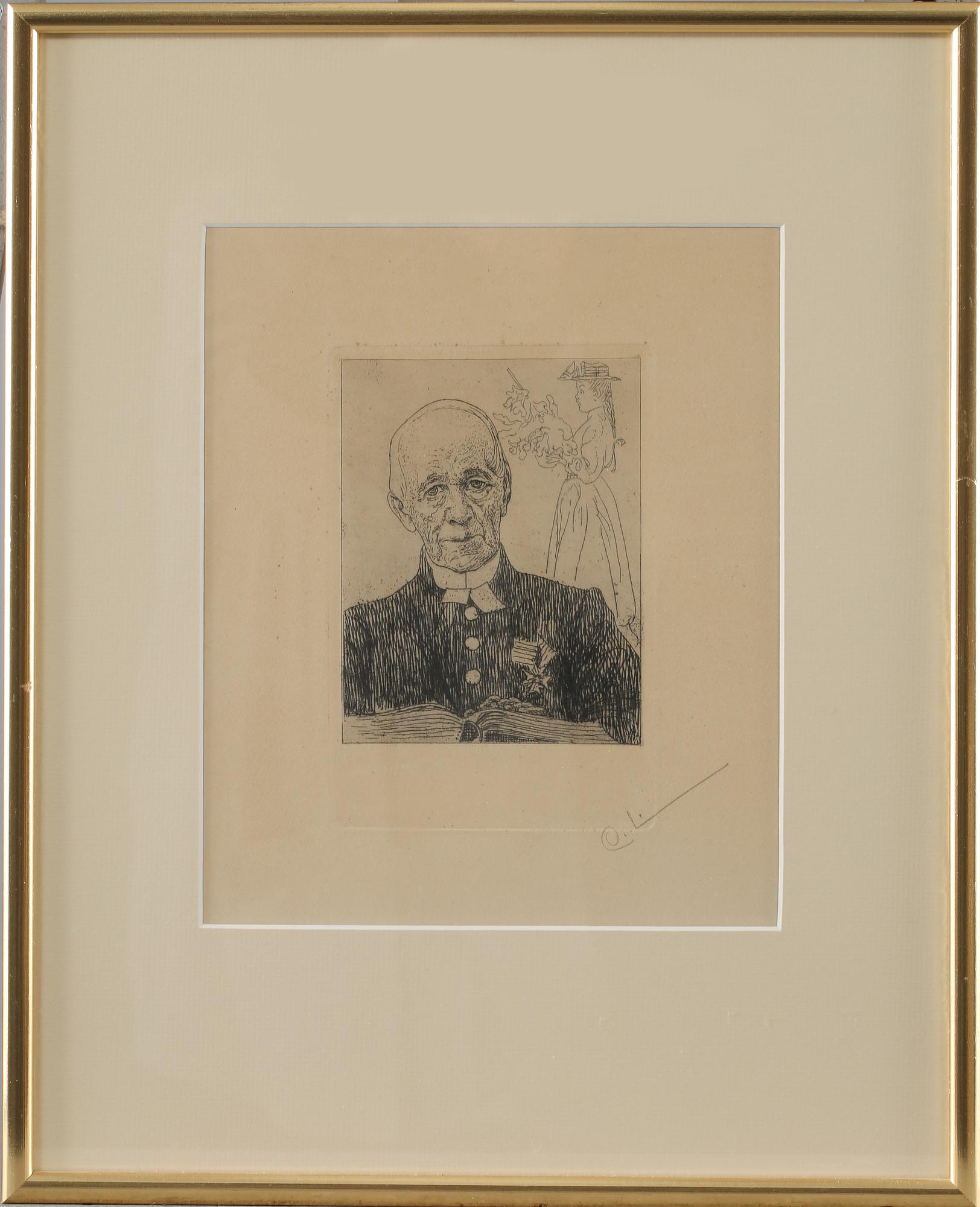 CARL LARSSON, etsning, signerad,